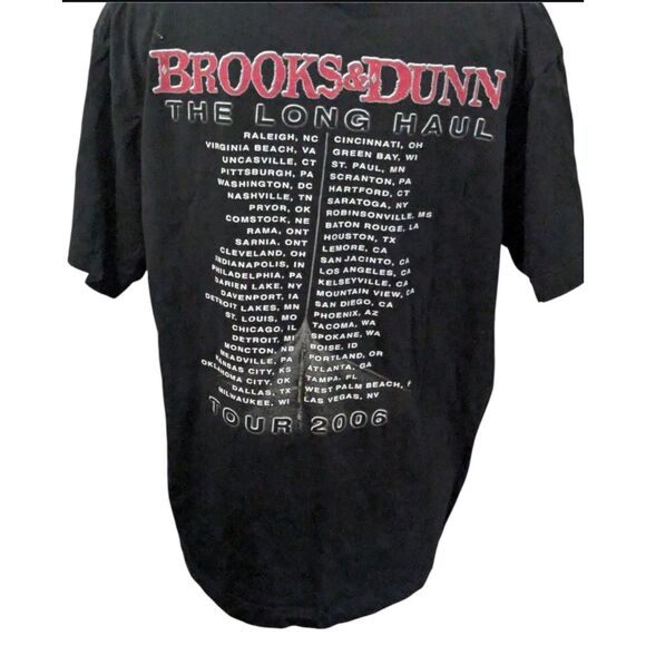 Vintage Brooks & Dunn The Long Haul 2006 Tour T-Shirt Black - Picture 3 of 4